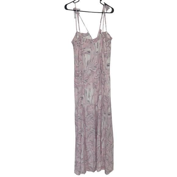 Buddy Love Reese Maxi Dress Size Large Pink Quartz Swirl Print Tie-Shoulder NWT - Picture 12 of 14